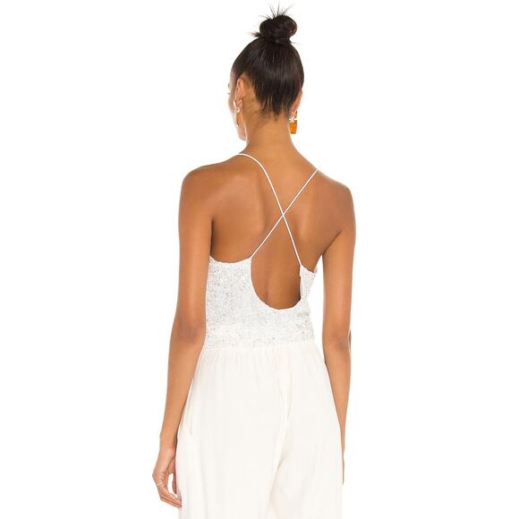 Retrofete Michal Beaded Sequin Crop Top Drape Neck Evening Party Bridal Size L - Picture 2 of 9